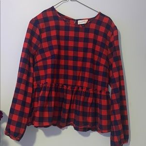 Babydoll plaid top